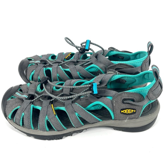 KEEN Whisper Sandals Womens 8.5 Grey Blue Trim - Picture 4 of 8